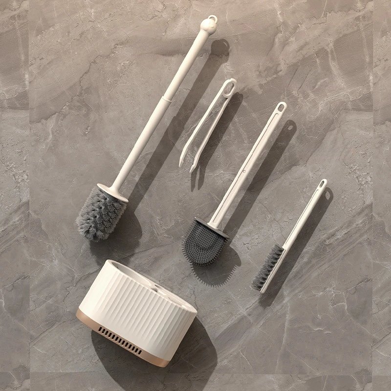 3-in-1 Wall mounted Toilet Brush Cleaning Set 2 of 8