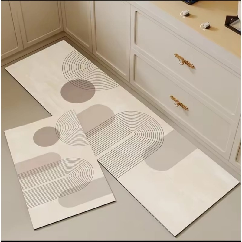 2pcs Rubber Bottom Anti-Slip Kitchen Mats 4 of 5