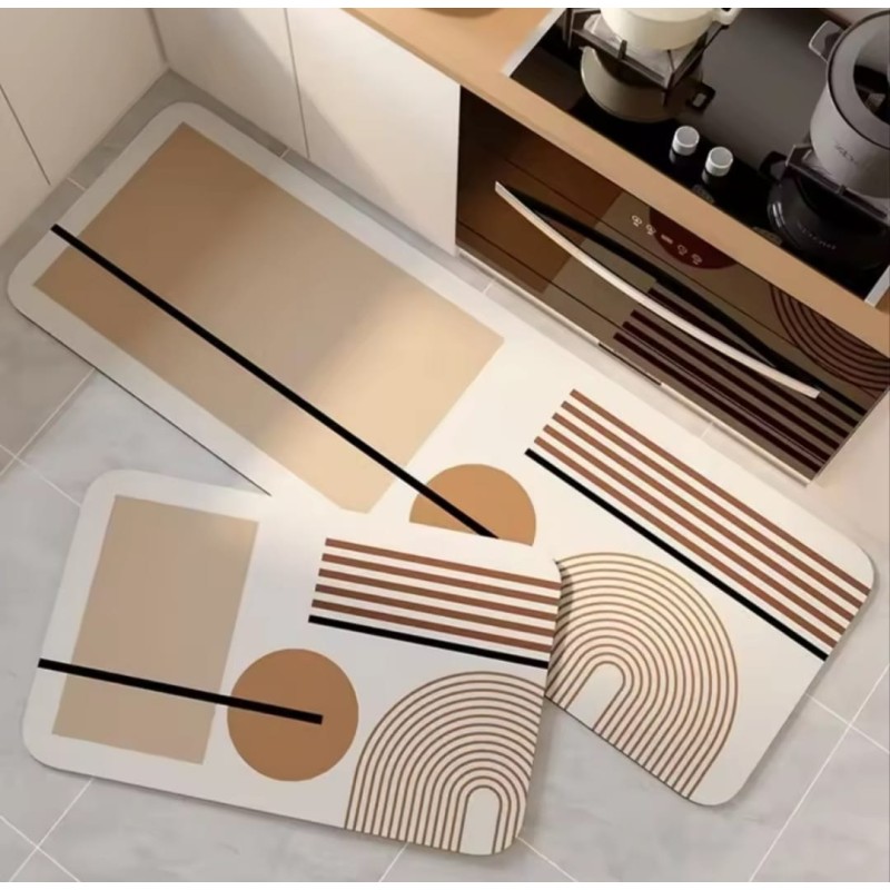 2pcs Rubber Bottom Anti-Slip Kitchen Mats