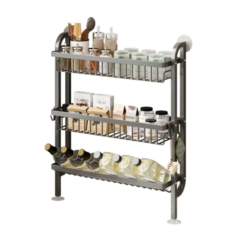 3-Tier Wall-Mounted Kitchen Storage Rack 2 of 4
