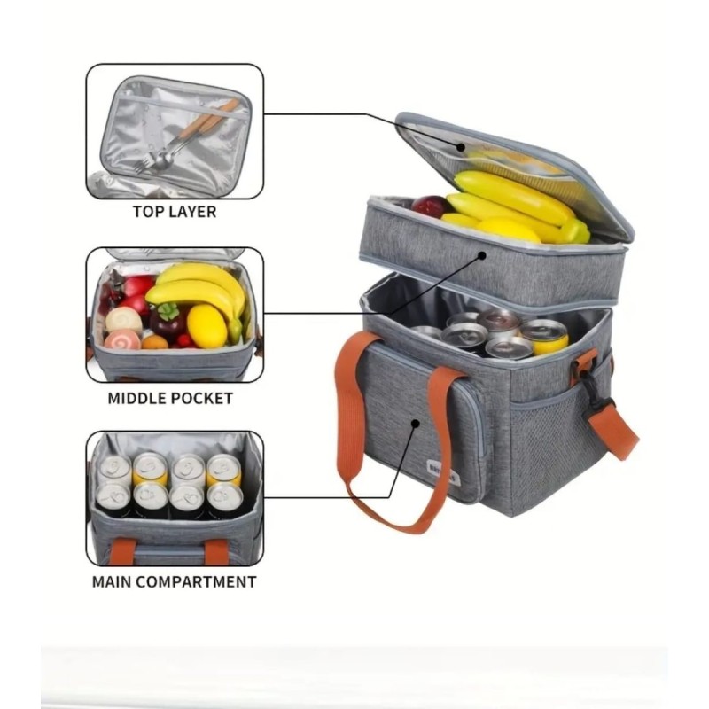 Brivilas Double-Layer Insulated Lunch Bag 2 of 4
