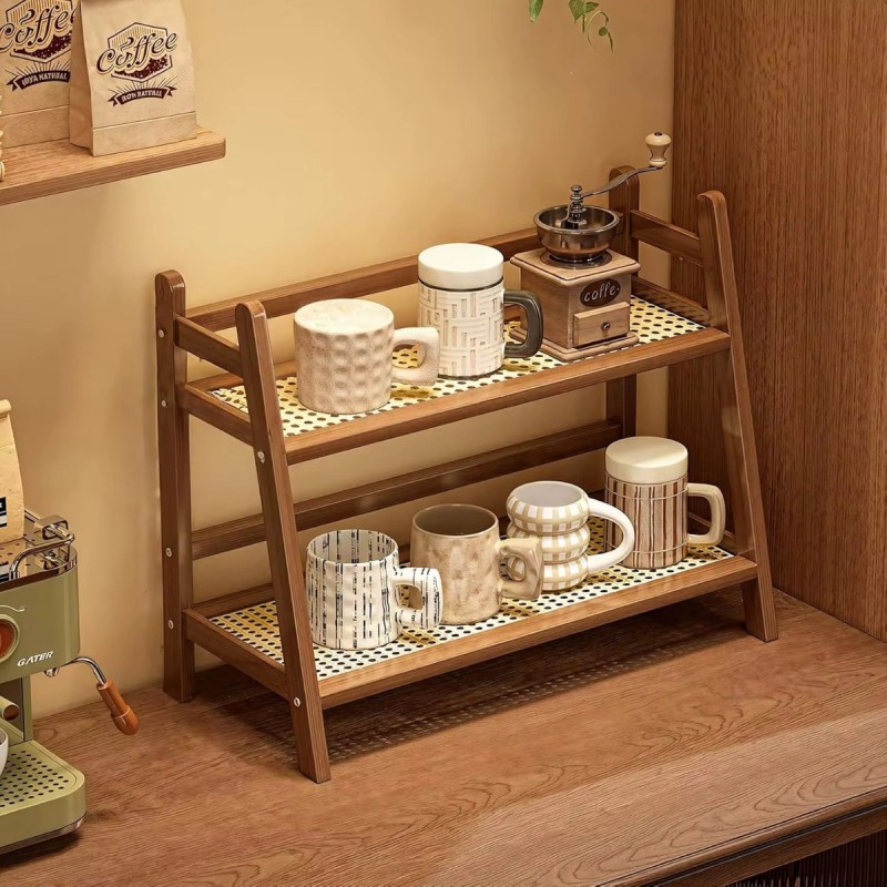 Wicker-Style Bamboo Countertop Storage Rack 4 of 4