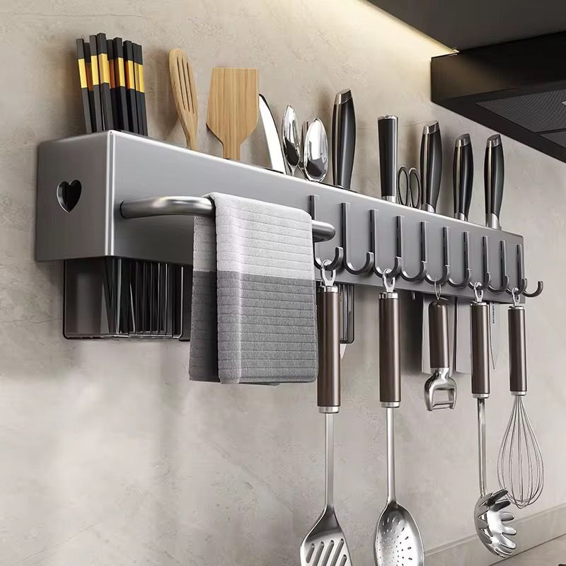 Multi functional carbon steel standing utensil holder 2 of 3