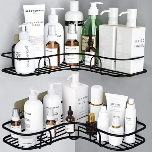 Metallic Corner Bathroom Organizer