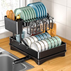 Multifunctional & Collapsible Dish Rack for Kitchen Counter