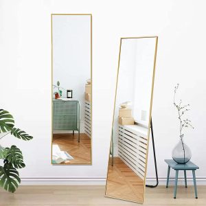Full-Length Standing Dressing Mirror with Metal Frame