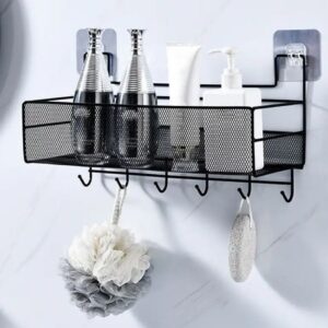 Mesh Bathroom Rack with Hooks
